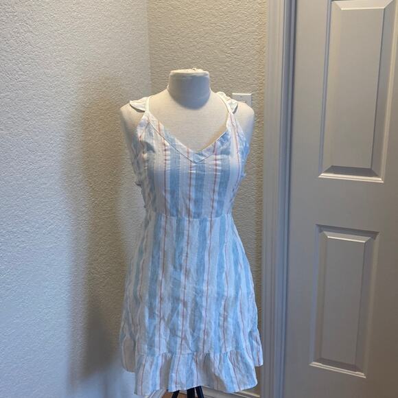 Roxy Dresses & Skirts - Roxy Snow White Omega Stripe Ruffle Sunday With You Sleeveless Dress NWT Sz M